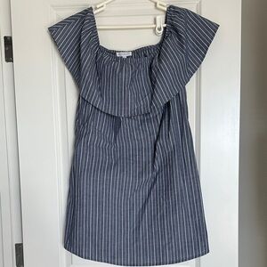 Socialite Navy and White Striped Top
